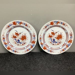🔴 Vintage & Collectible - Chinese Porcelain Hand Painted 2 Plate set - Mid 20th